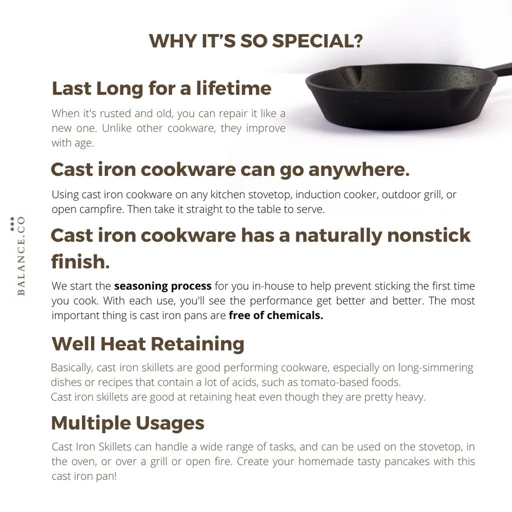 16CM Premium Pre-Seasoned Cast Iron Skillets