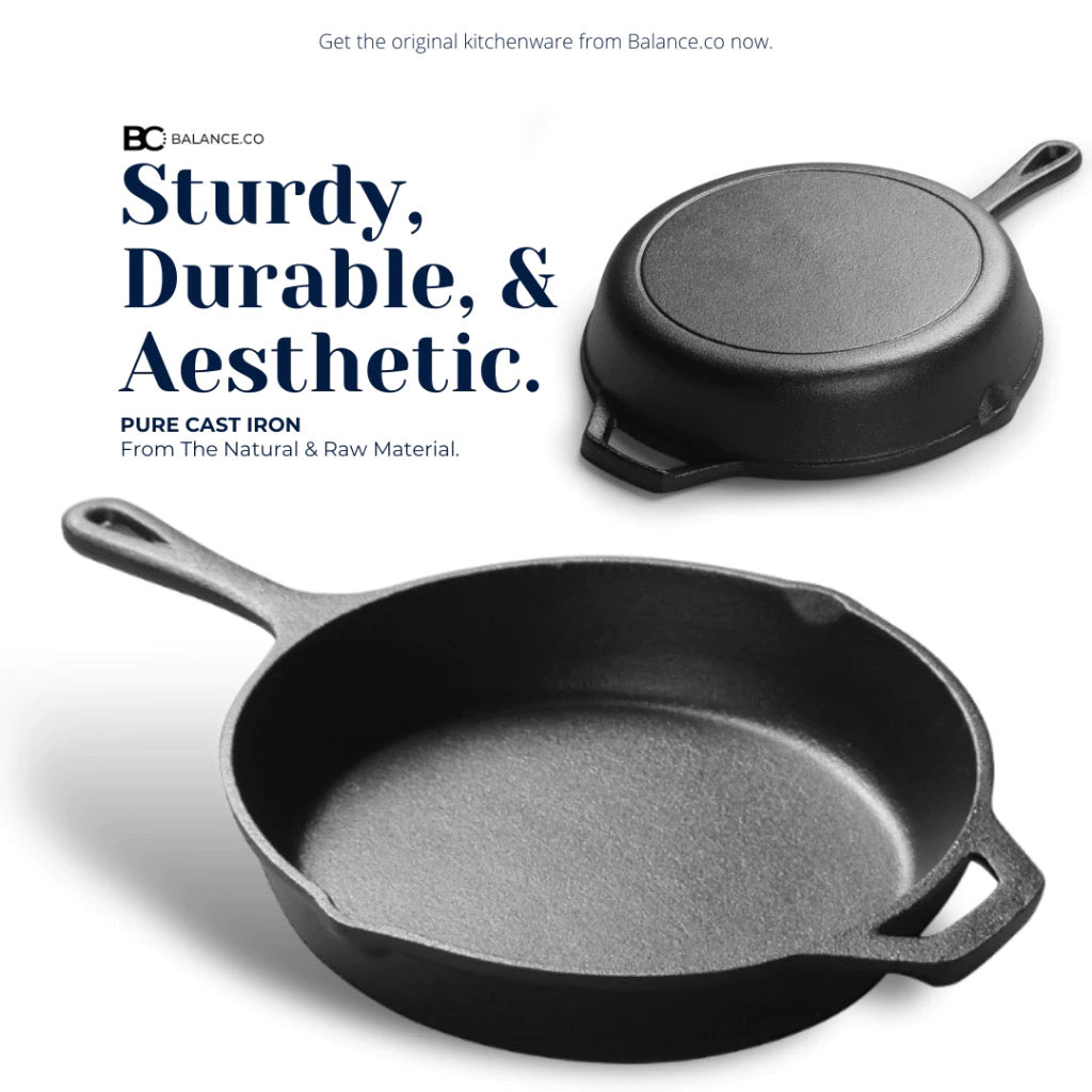 30CM Premium Pre-Seasoned Cast Iron Skillets