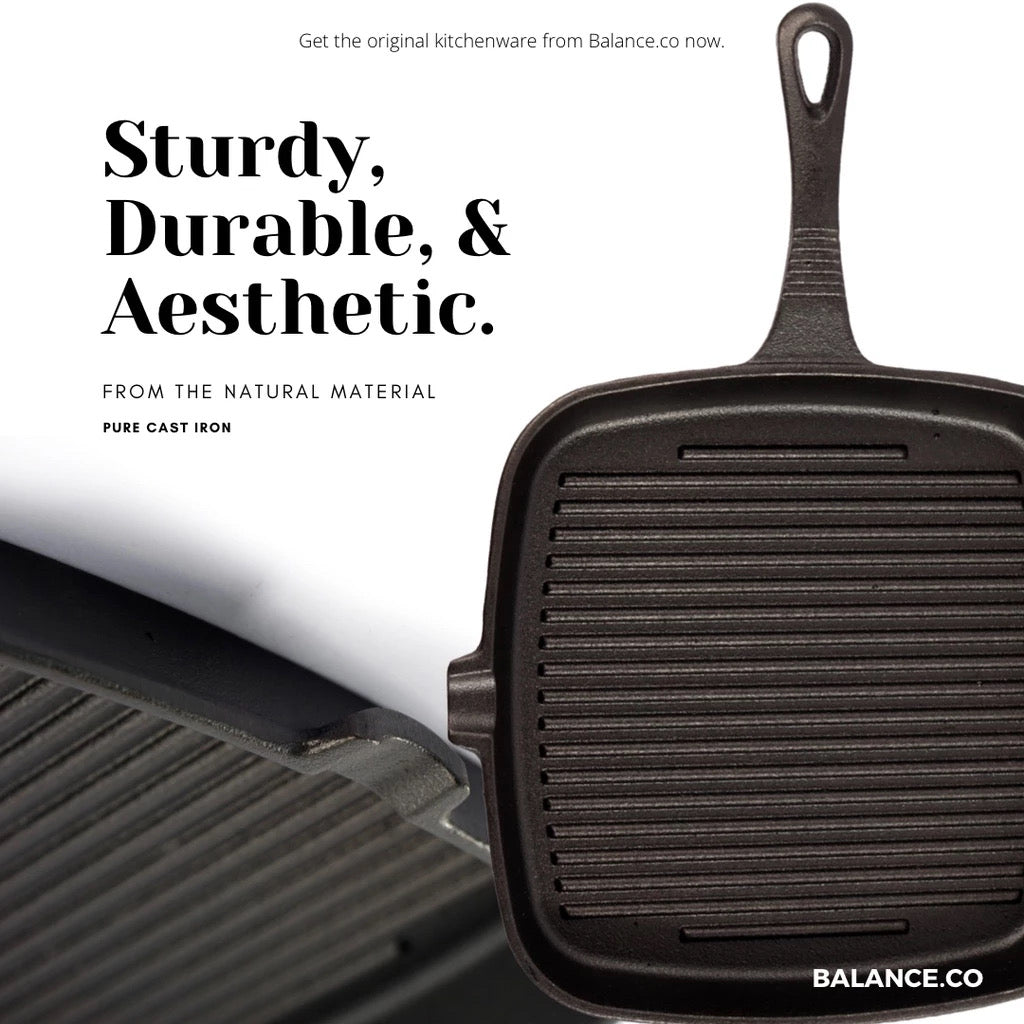 24CM Cast Iron Steak Grill Skillet