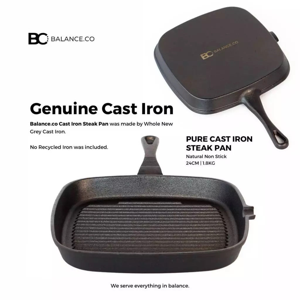 24CM Cast Iron Steak Grill Skillet