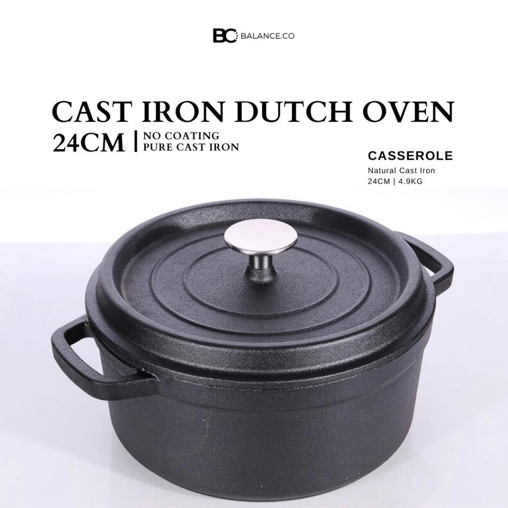 24cm Premium Cast Iron Dutch Oven Casserole