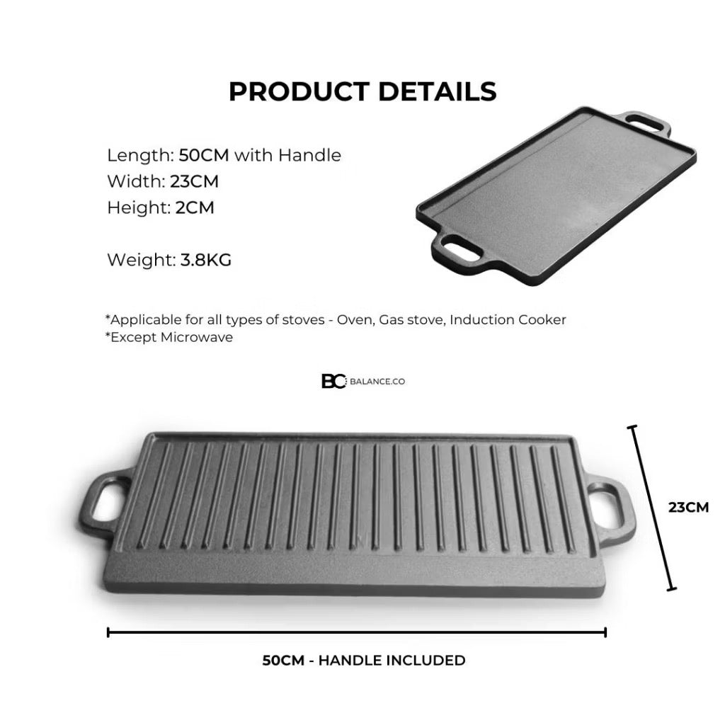 50cm Cast Iron BBQ Griddle