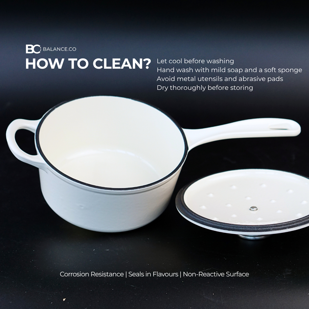 19cm Enameled Cast Iron Milk Pot - Flat Base Cooking Pot for Soup, Milk & Sauce