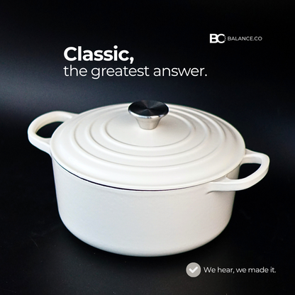 24cm Enameled Cast Iron Classic Casserole – 5L Dutch Oven for Stew, Soup & Sourdough | Induction Ready