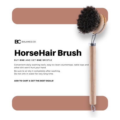 Balance.co Long Handle Kitchen Brush | Bamboo Handle & Sisal Bristles | Berus Dapur