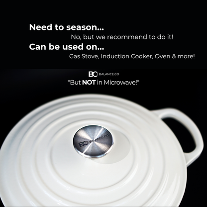 24cm Enameled Cast Iron Classic Casserole – 5L Dutch Oven for Stew, Soup & Sourdough | Induction Ready