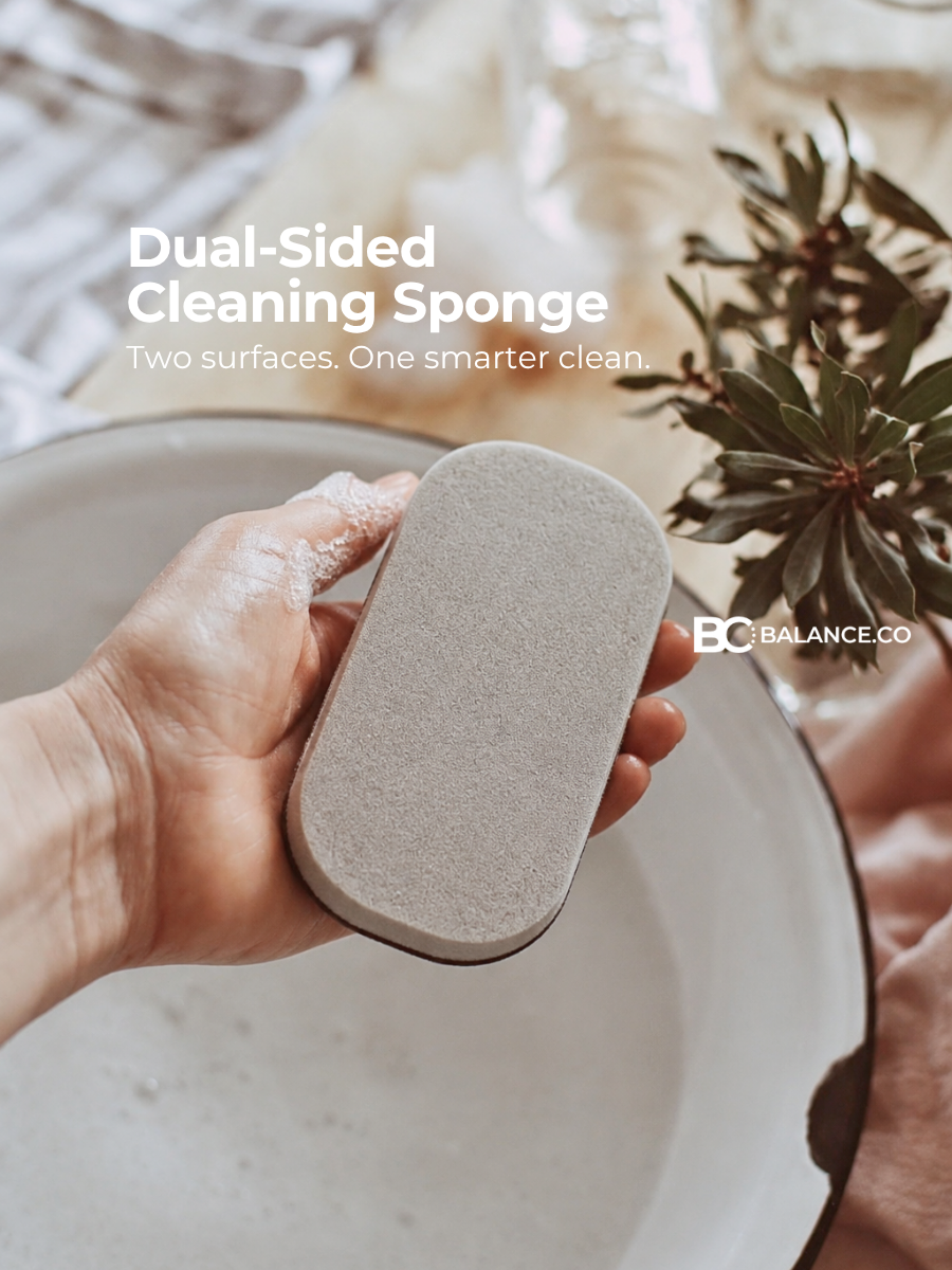 BlackGrey Two-Side Cleaning Sponge - Set of 3 for Kitchen or Bathroom