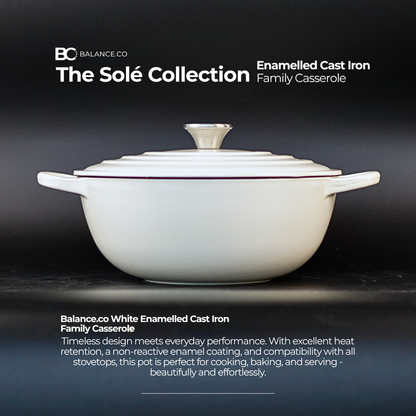 26cm Enameled Cast Iron Family Casserole – Dutch Oven for Stew, Soup & Sourdough