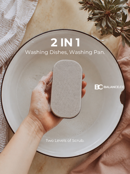 BlackGrey Two-Side Cleaning Sponge - Set of 3 for Kitchen or Bathroom