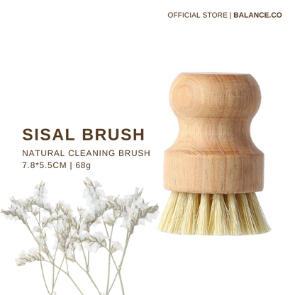 Balance.co Natural Kitchen Cleaning Brush | Bamboo Handle & Coconut Fibre Bristles | Berus Dapur