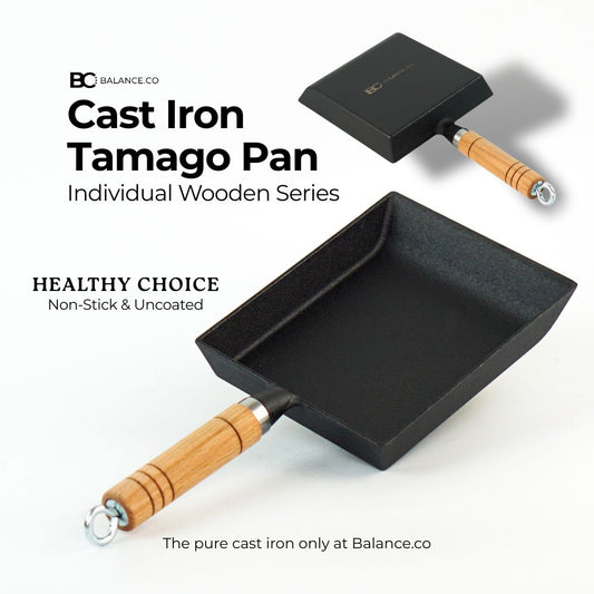 Cast Iron Tamagoyaki Pan – Wooden Handle Japanese Egg & Frying Pan