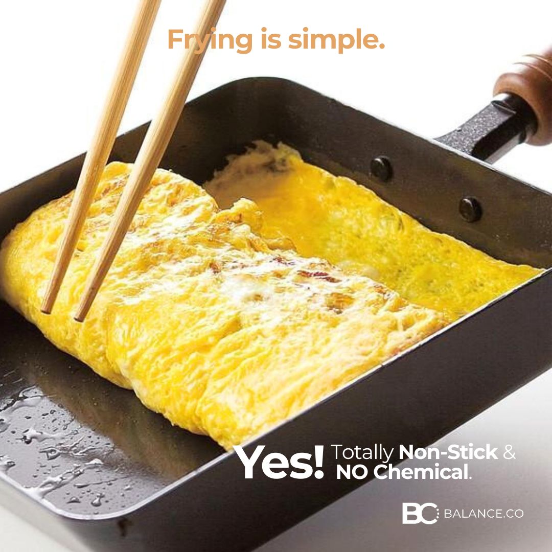 Cast Iron Tamagoyaki Pan – Wooden Handle Japanese Egg & Frying Pan