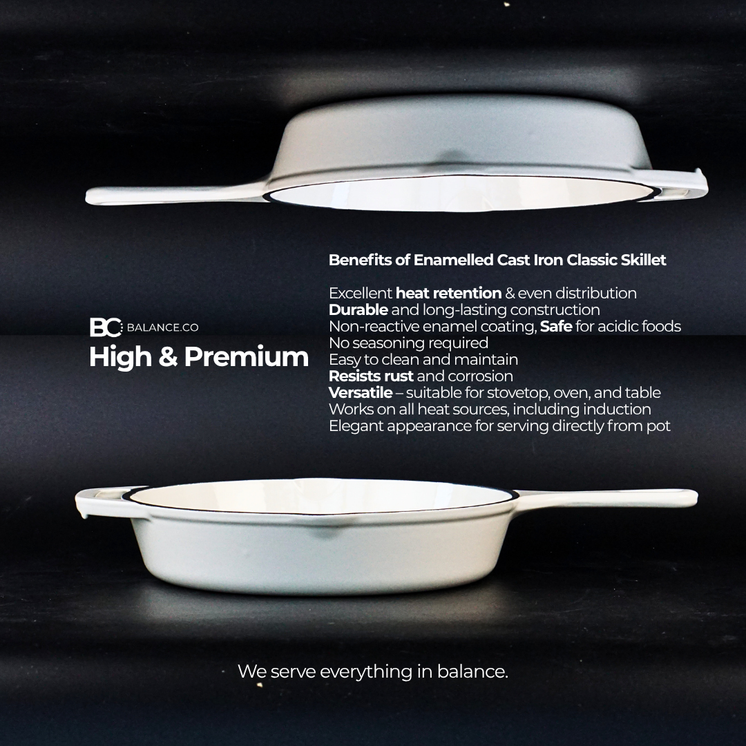 26cm Enameled Cast Iron Classic Skillet – Modern Frying Pan, Chemical-Free & Durable