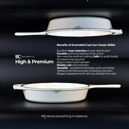 26cm Enameled Cast Iron Classic Skillet – Modern Frying Pan, Chemical-Free & Durable