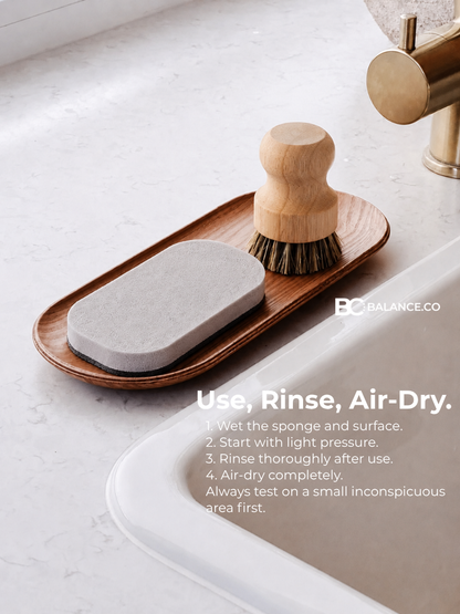 BlackGrey Two-Side Cleaning Sponge - Set of 3 for Kitchen or Bathroom