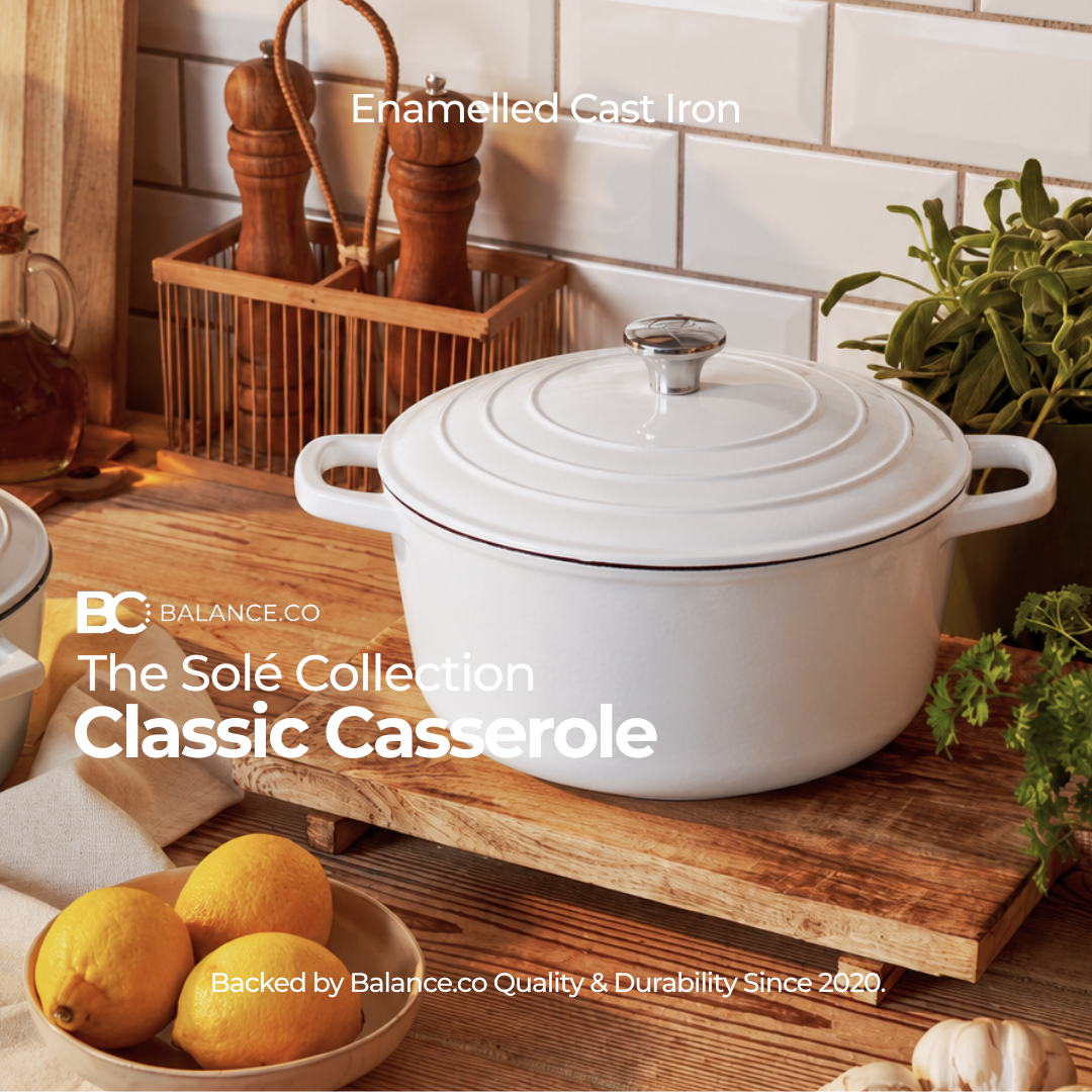 【Pre-Order】Balance.co 24cm The Sole Enamelled Cast Iron Classic Casserole 4.3L | Dutch Oven | Induction Safe