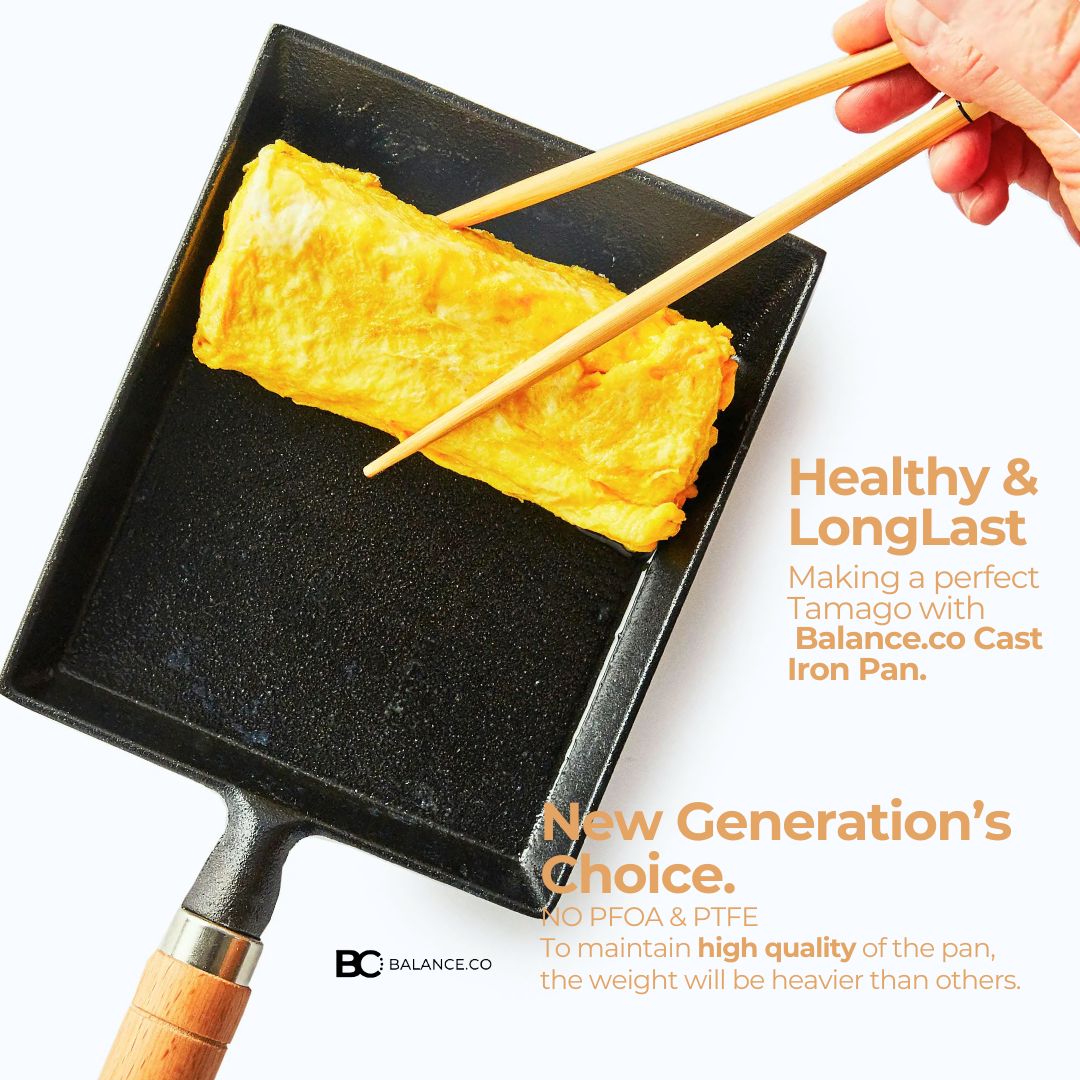 Cast Iron Tamagoyaki Pan – Wooden Handle Japanese Egg & Frying Pan