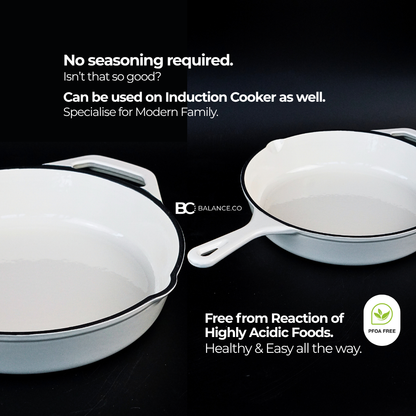 26cm Enameled Cast Iron Classic Skillet – Modern Frying Pan, Chemical-Free & Durable