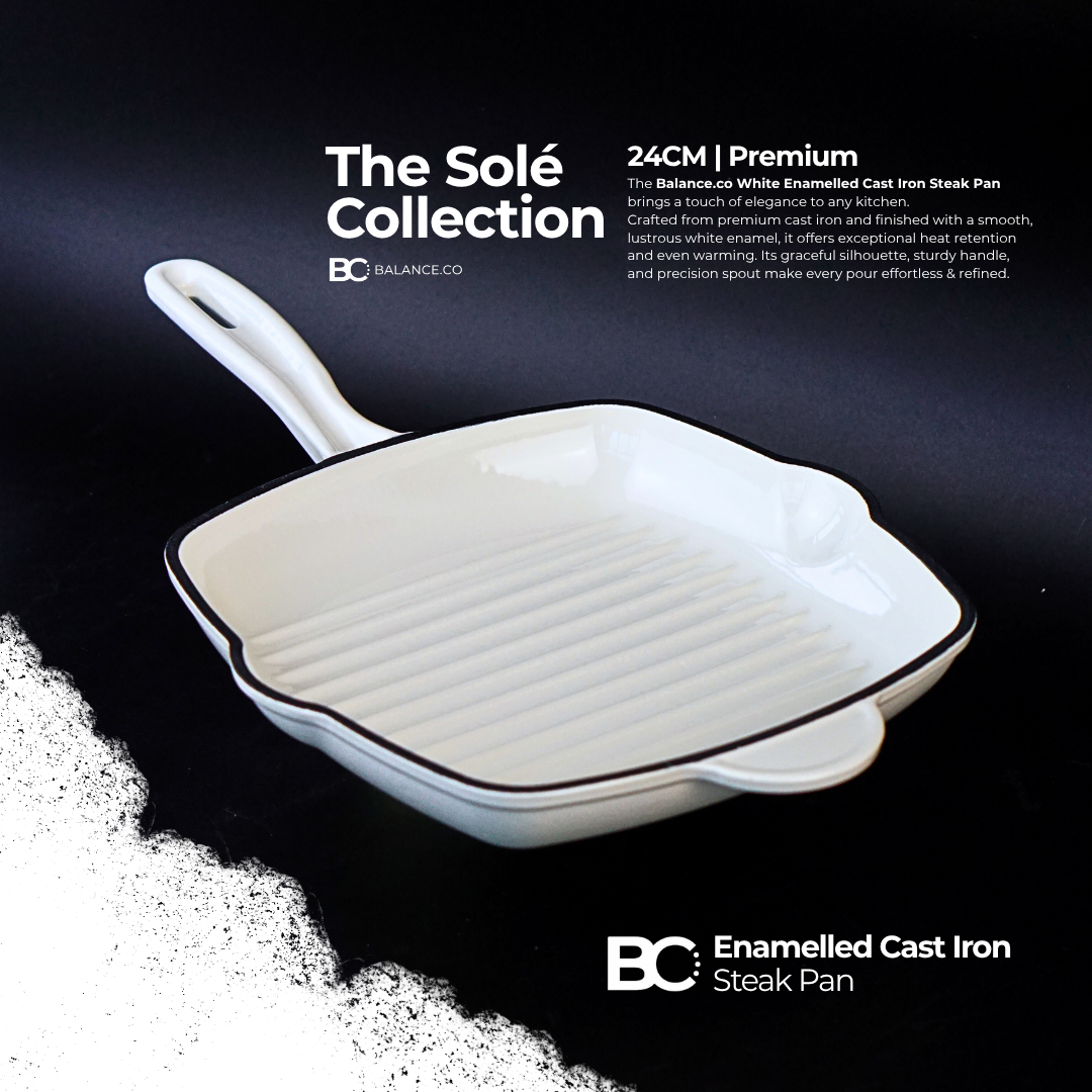 24cm Enameled Cast Iron Steak Skillet – Non-Toxic Frying Pan, Induction Friendly