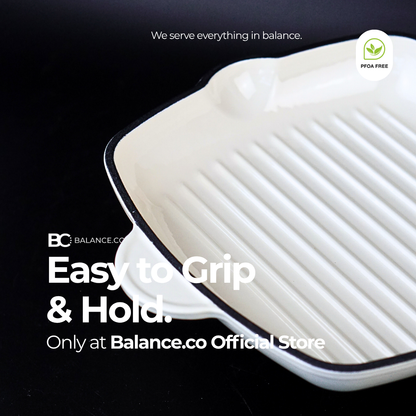 24cm Enameled Cast Iron Steak Skillet – Non-Toxic Frying Pan, Induction Friendly