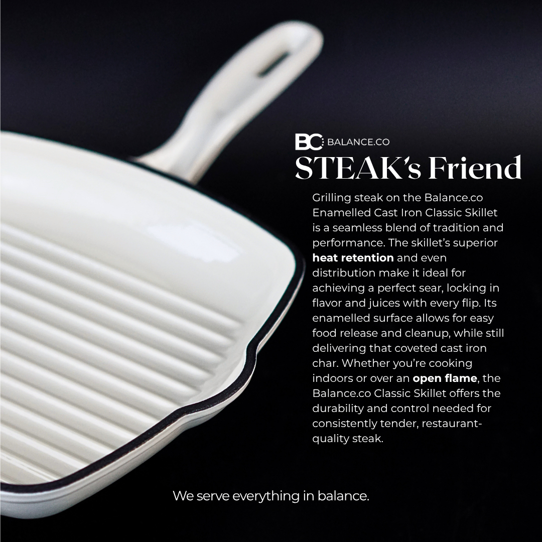 24cm Enameled Cast Iron Steak Skillet – Non-Toxic Frying Pan, Induction Friendly