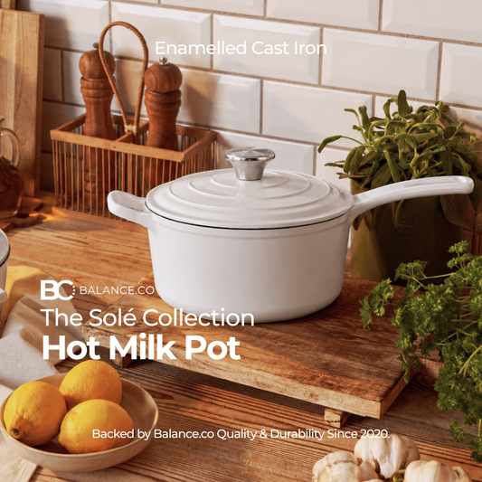 19cm Enameled Cast Iron Milk Pot - Flat Base Cooking Pot for Soup, Milk & Sauce