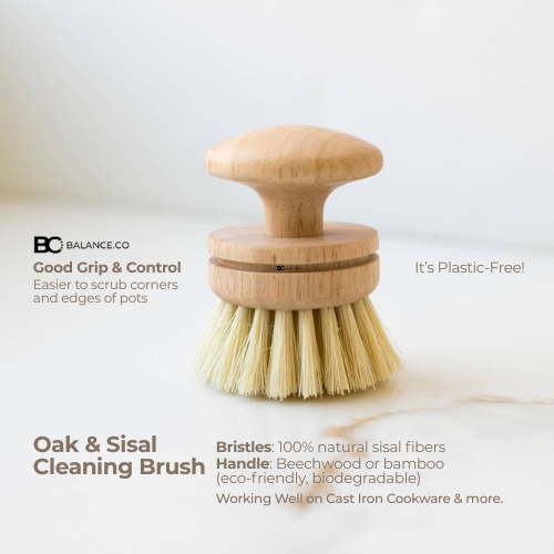 Balance.co Natural Oat & Sisal Cleaning Brush - Kitchen Pot Bowl Pan Scrub