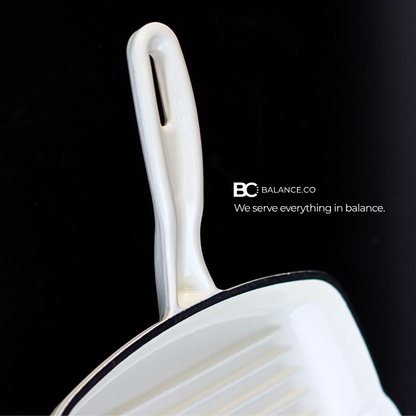 24cm Enameled Cast Iron Steak Skillet – Non-Toxic Frying Pan, Induction Friendly