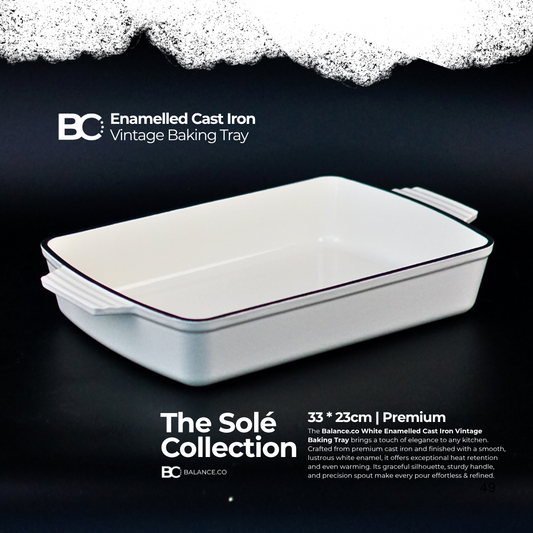 Enameled Cast Iron Vintage Baking Tray – 33cm x 23cm | Oven & Induction Friendly