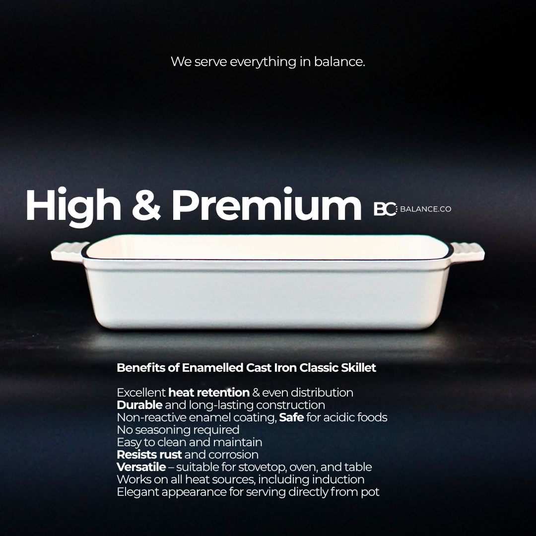 Enameled Cast Iron Vintage Baking Tray – 33cm x 23cm | Oven & Induction Friendly