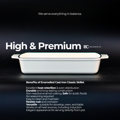 Enameled Cast Iron Vintage Baking Tray – 33cm x 23cm | Oven & Induction Friendly