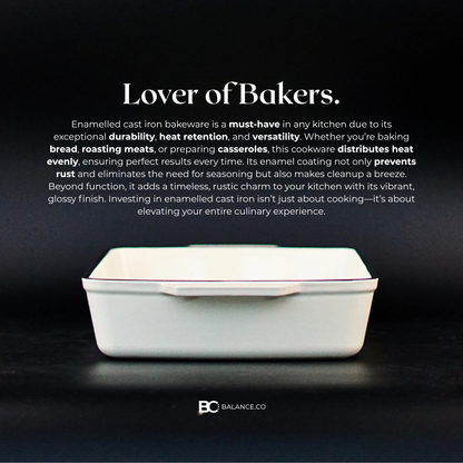 Enameled Cast Iron Vintage Baking Tray – 33cm x 23cm | Oven & Induction Friendly