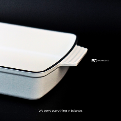 Enameled Cast Iron Vintage Baking Tray – 33cm x 23cm | Oven & Induction Friendly