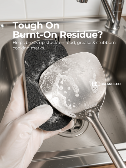 BlackGrey Two-Side Cleaning Sponge - Set of 3 for Kitchen or Bathroom