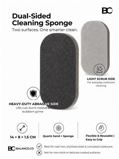 BlackGrey Two-Side Cleaning Sponge - Set of 3 for Kitchen or Bathroom