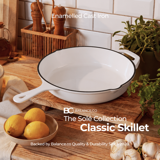 26cm Enameled Cast Iron Classic Skillet – Modern Frying Pan, Chemical-Free & Durable