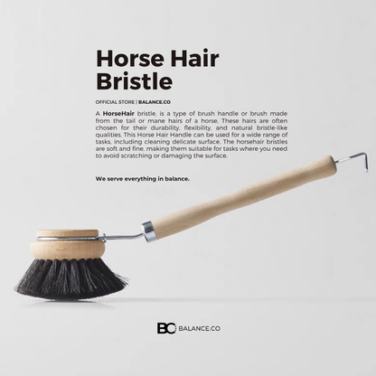 Balance.co Long Handle Kitchen Brush | Bamboo Handle & Sisal Bristles | Berus Dapur