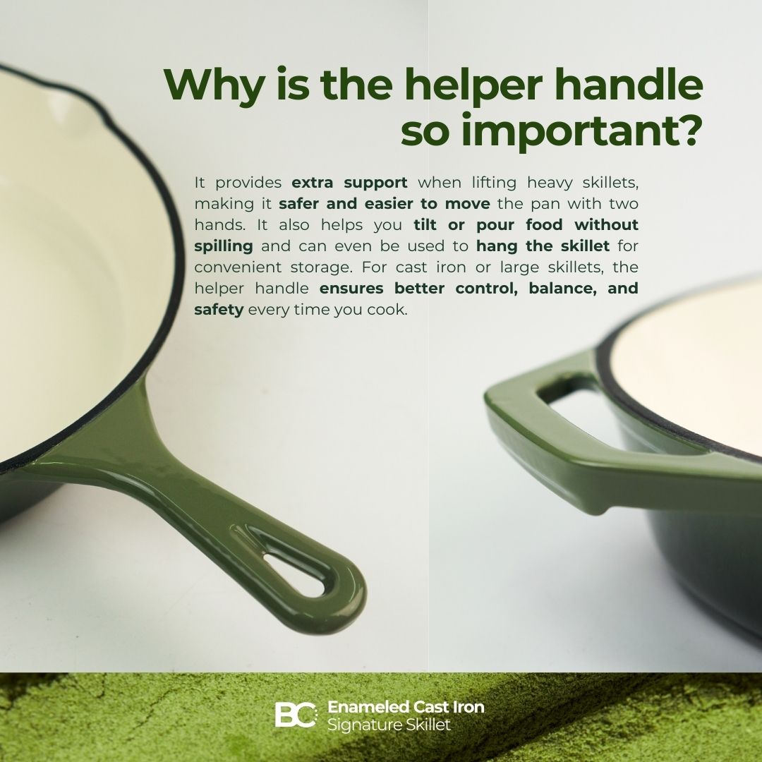 Balance.co 26cm Matcha Enamelled Signature Skillet 2L Frying Pan Sear Stir-Fry /Induction Compatible