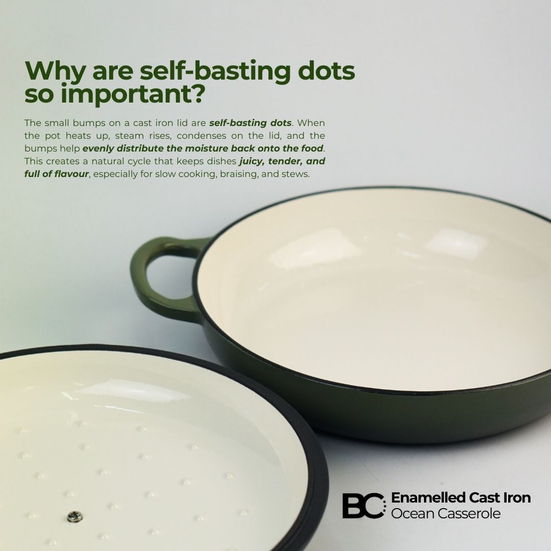 Balance.co 30cm Matcha Enamelled Ocean Casserole 3.6L Shallow Pot Paella Braise/Induction Compatible