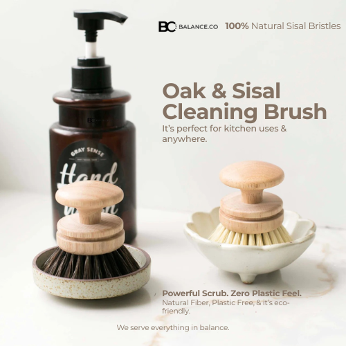 Balance.co Natural Oat & Sisal Cleaning Brush - Kitchen Pot Bowl Pan Scrub