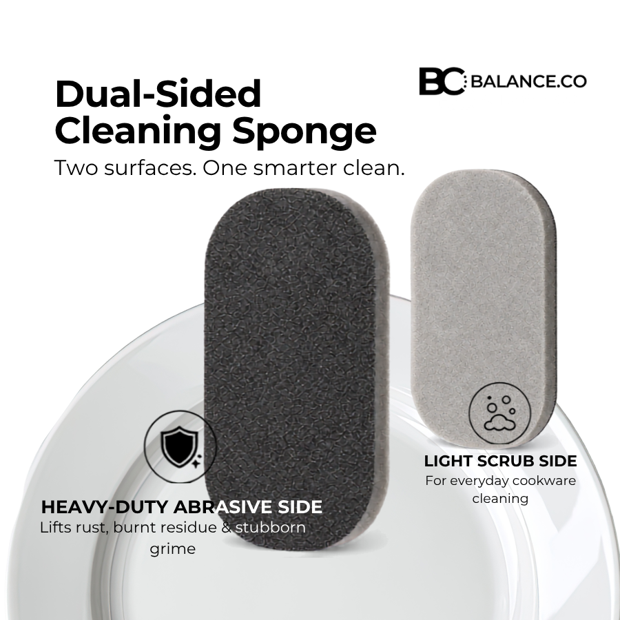 BlackGrey Two-Side Cleaning Sponge - Set of 3 for Kitchen or Bathroom