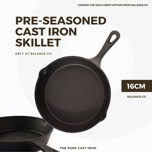 16CM Premium Pre-Seasoned Cast Iron Skillets