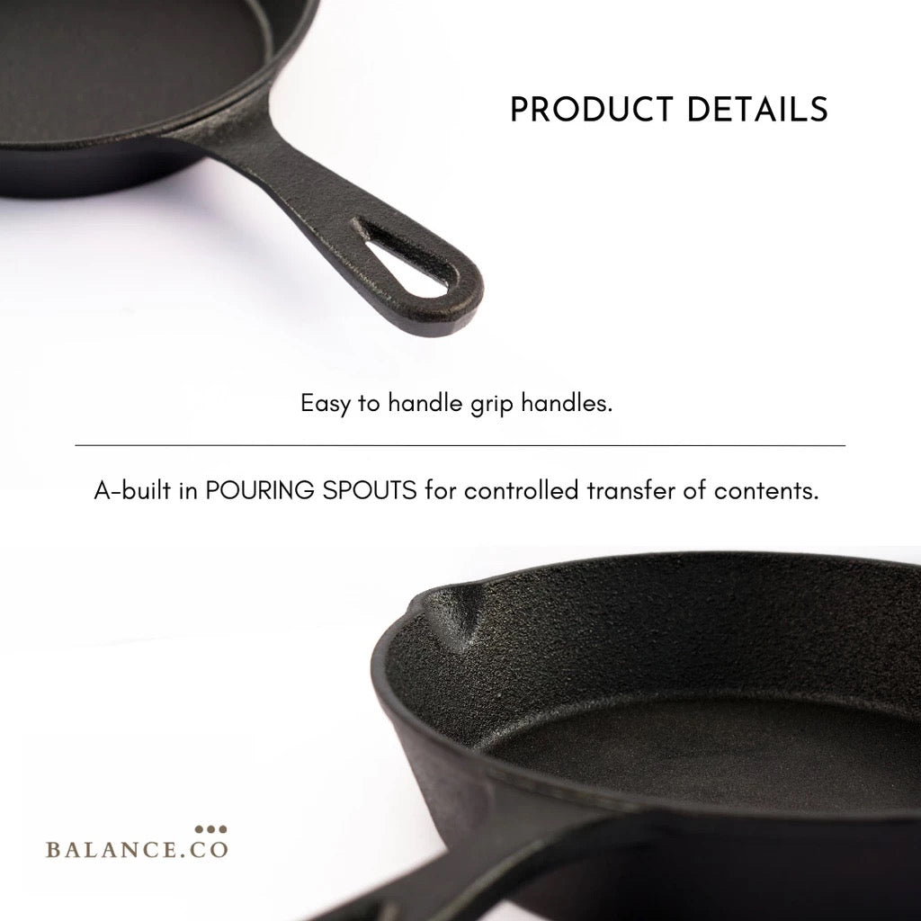 16CM Premium Pre-Seasoned Cast Iron Skillets