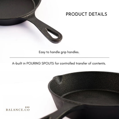16CM Premium Pre-Seasoned Cast Iron Skillets