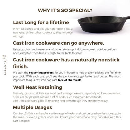 16CM Premium Pre-Seasoned Cast Iron Skillets