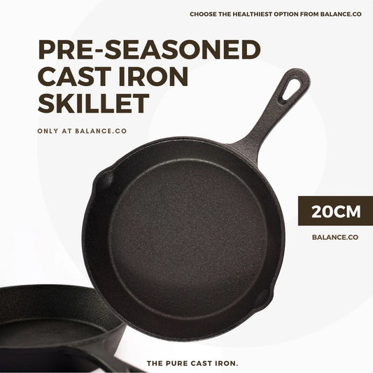 20CM Premium Pre-Seasoned Cast Iron Skillets
