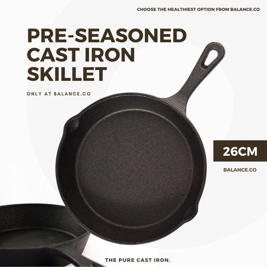 26CM Premium Pre-Seasoned Cast Iron Skillets