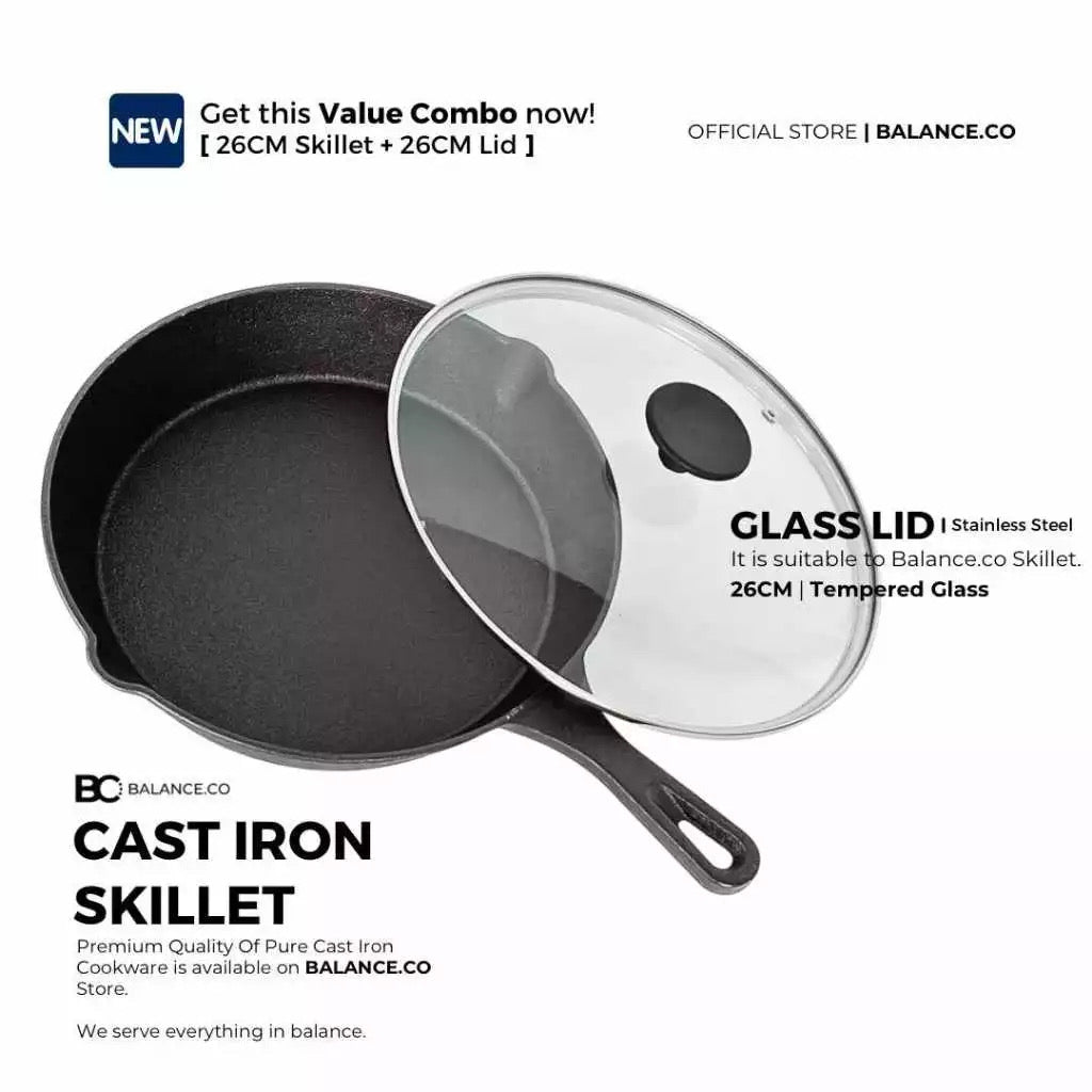 26CM Premium Pre-Seasoned Cast Iron Skillets
