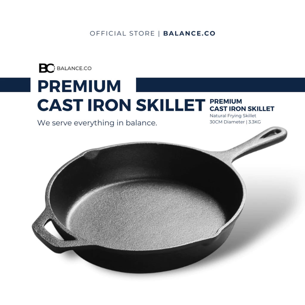 30CM Premium Pre-Seasoned Cast Iron Skillets
