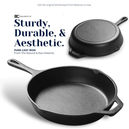 30CM Premium Pre-Seasoned Cast Iron Skillets